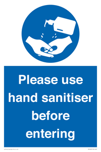 Please use hand sanitiser